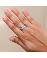 Fidget Spinner Ring - 925 Sterling Silver Handmade Oxidized Finish