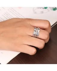 Fidget Spinner Ring - 925 Sterling Silver Handmade Oxidized Finish