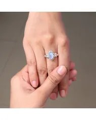 Natural Moonstone Ring - Sterling Silver Ring Handmade Ring Statement Ring Emotional Healing Ring for Women