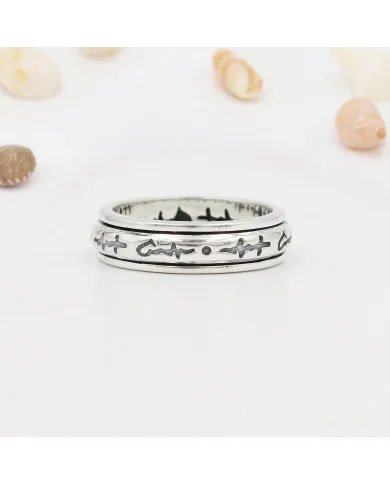 Band Spinner Ring - 925 Sterling Silver Ring Statement Ring Meditation Ring Worry Ring Fidget Ring Unisex Ring Gifted Jewelry