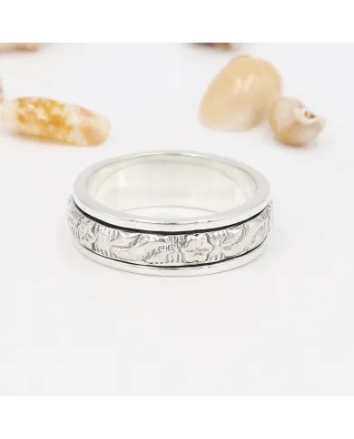 Design Spinner Ring - 925 Sterling Silver Ring Statement Ring Handmade Ring Meditation Ring Stress Relief Ring Gifted Jewelry