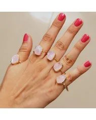 Natural Morganite Ring - Sterling Silver Gold Plated Ring Handmade Ring Love Ring Engagement Ring for Her