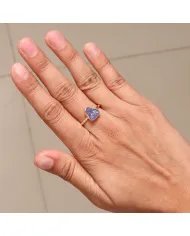Natural Tanzanite Ring - Sterling Silver Gold Plated Handmade Ring Statement Ring Rough Gemstone Ring for Women