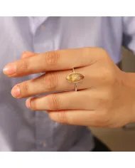 Rutilated Quartz Gemstone Ring - Sterling Silver Handmade Ring Statement Ring Unique Ring for Women