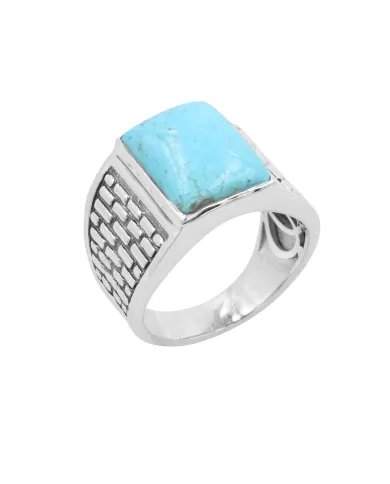 Arizona Turquoise Men's Ring - Sterling Silver Handmade Jewelry