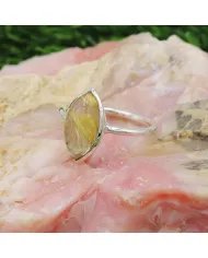Rutilated Quartz Gemstone Ring - Sterling Silver Handmade Ring Statement Ring Unique Ring for Women