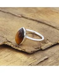 Tiger Eye Gemstone Ring - Sterling Silver Handmade Ring Statement Ring Unique Ring for Women