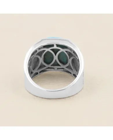 Arizona Turquoise Men's Ring - Sterling Silver Handmade Jewelry