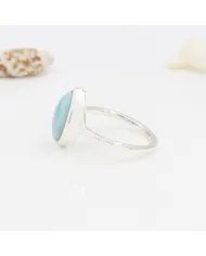 Larimar Gemstone Ring - Sterling Silver Handmade Ring Statement Ring Unique Ring for Women