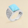 Arizona Turquoise Men's Ring in Sterling Silver, Handmade Jewelry