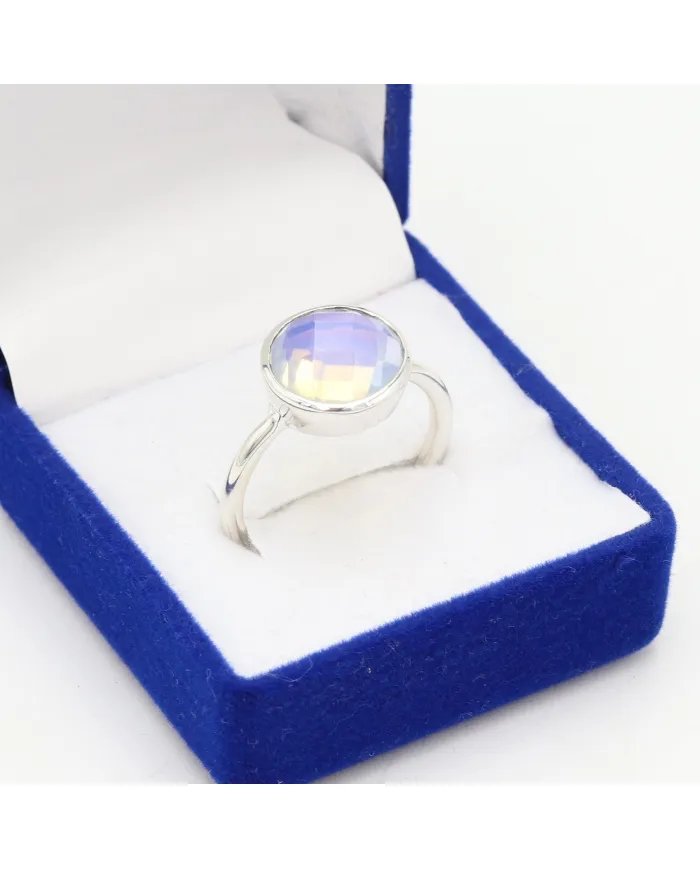 Opal Quartz Ring - 925 Sterling Silver Handmade Minimalist Jewelry