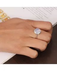 Opal Quartz Ring - 925 Sterling Silver Handmade Minimalist Jewelry