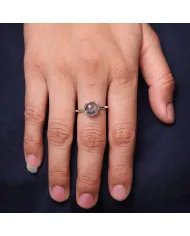 Tourmalinated Quartz Ring - Sterling Silver Ring Handmade Ring Minimalist Ring Unisex Ring