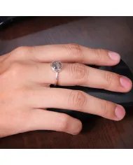 Tourmalinated Quartz Ring - Sterling Silver Ring Handmade Ring Minimalist Ring Unisex Ring