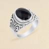 Black Onyx Men's Ring in 925 Sterling Silver, Oval Shape Onyx Gemstone, Handmade Jewelry