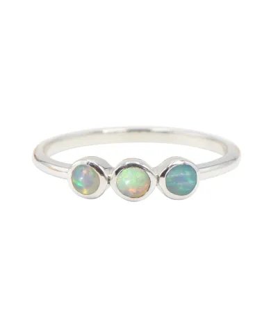 Unique Ethiopian Opal Ring - Handcrafted 925 Sterling Silver Jewelry