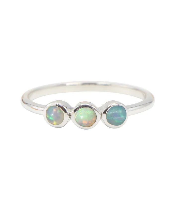 Unique Ethiopian Opal Ring - Handcrafted 925 Sterling Silver Jewelry