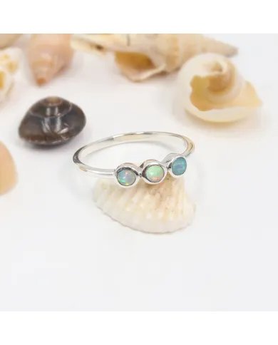 Unique Ethiopian Opal Ring - Handcrafted 925 Sterling Silver Jewelry