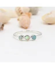 Unique Ethiopian Opal Ring - Handcrafted 925 Sterling Silver Jewelry