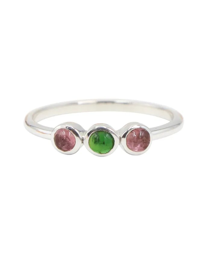 Elegant Tourmaline Ring - Sterling Silver Promise and Engagement Band Ring Handmade Ring for Women