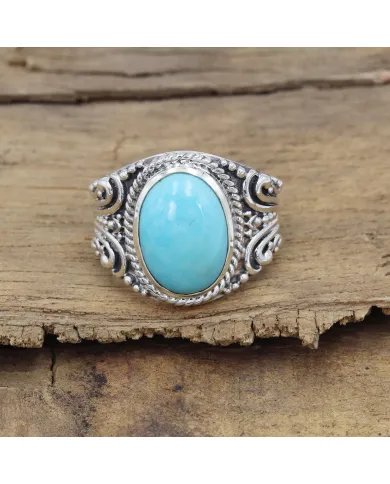 Arizona Turquoise Men's Ring - 925 Sterling Silver Handmade Statement Ring
