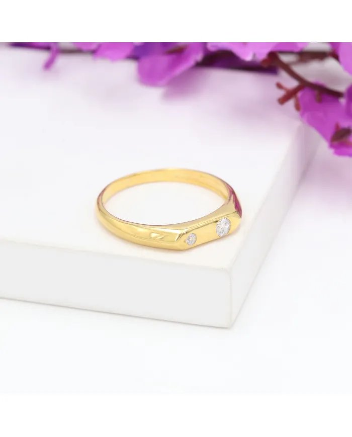 Swarovski Crystal Ring - Sterling Silver Gold Plated Dainty Crystal Handmade Ring for her