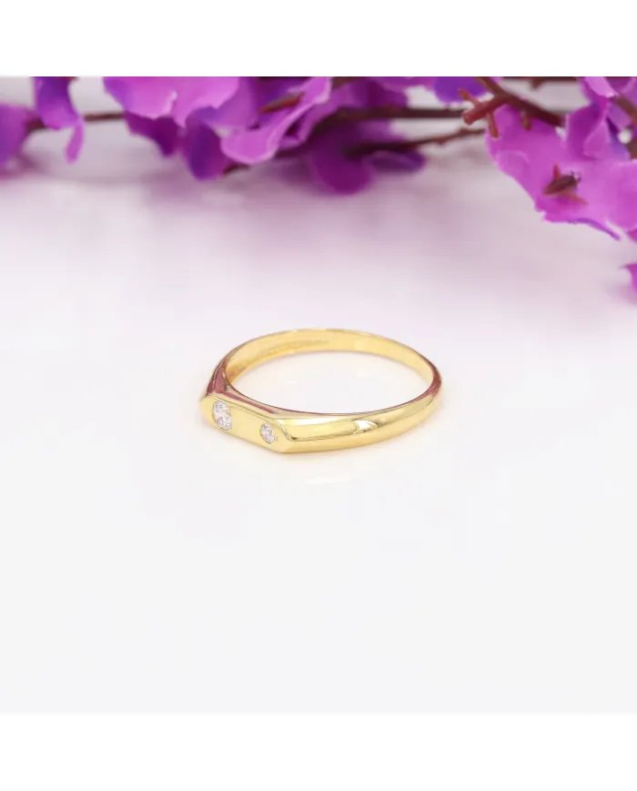 Swarovski Crystal Ring - Sterling Silver Gold Plated Dainty Crystal Handmade Ring for her