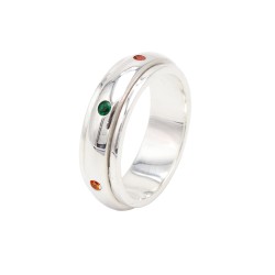 7 Chakra Ring, Sterling Silver Ring, Spinner Ring, Anxiety Ring, Meditation Ring, Yoga Ring, Fidget Ring, Unisex Stylish Ring
