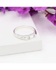Swarovski Crystal Ring - Sterling Silver Dainty Crystal Handmade Ring for her