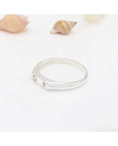 Swarovski Crystal Ring - Sterling Silver Dainty Crystal Handmade Ring for her