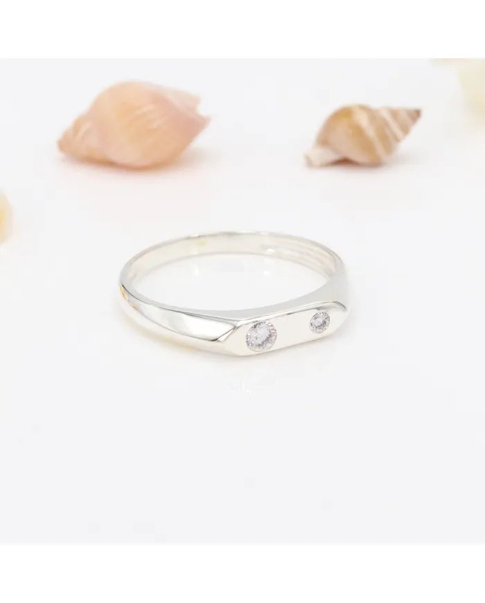 Swarovski Crystal Ring - Sterling Silver Dainty Crystal Handmade Ring for her