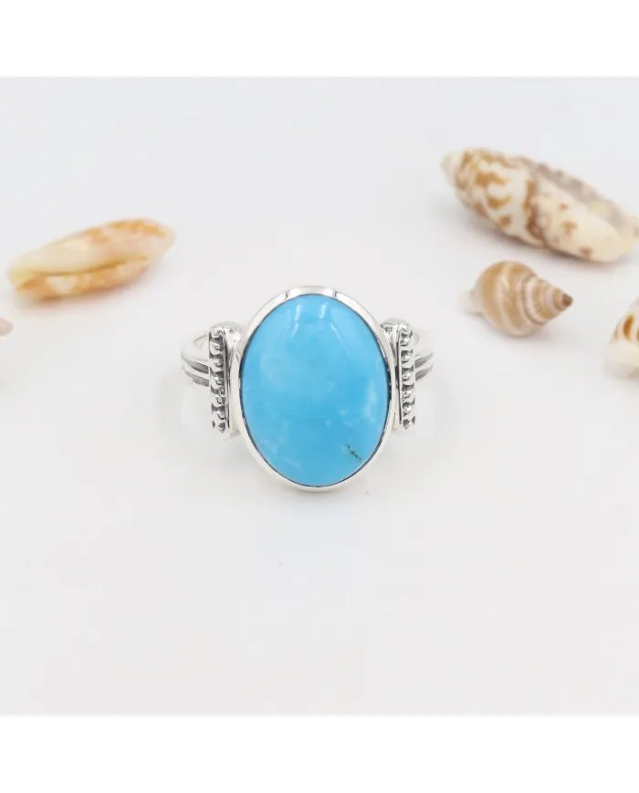 Arizona Turquoise Ring - Sterling Silver Statement Ring Vintage Ring Handmade Jewelry