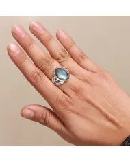 Labradorite Ring - Sterling Silver Boho & Vintage Ring Handmade Unique Ring