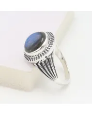 Labradorite Statement Ring - 925 Sterling Silver Vintage Boho Jewelry