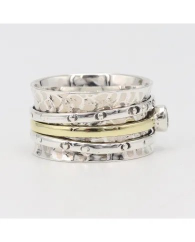 Peridot Spinner Ring - 925 Sterling Silver Ring Handmade Ring Dainty Ring Anxiety Ring Men & Women Meditation Ring