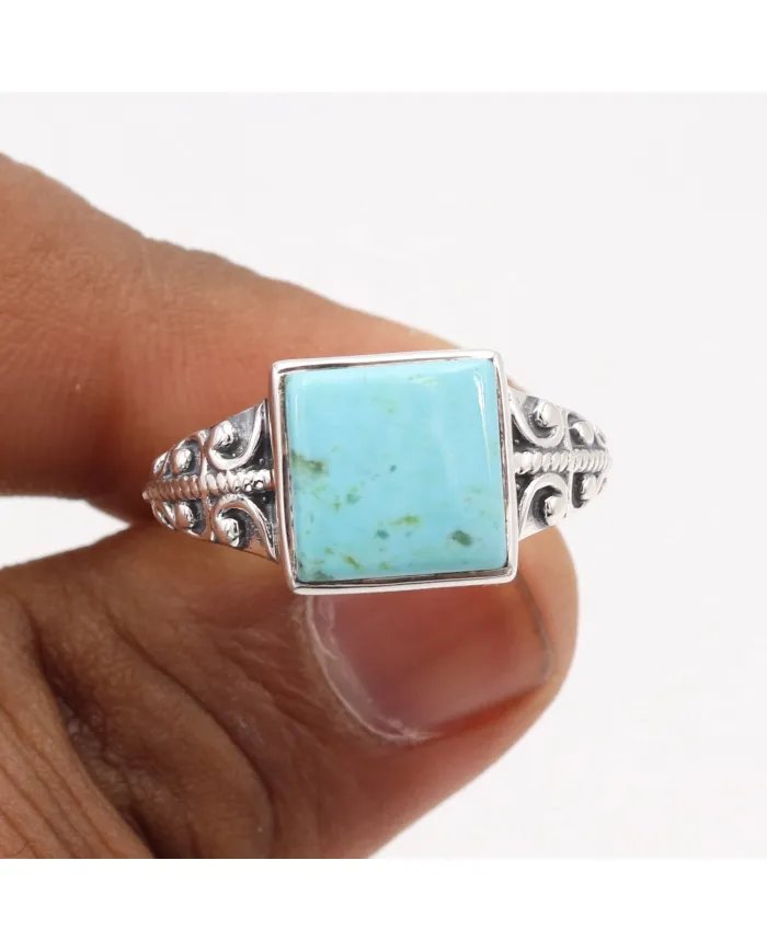 Authentic Arizona Turquoise Ring – Sterling Silver Handmade Gemstone Jewelry