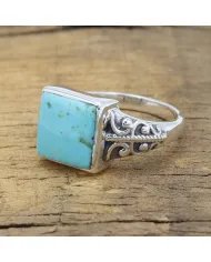 Authentic Arizona Turquoise Ring – Sterling Silver Handmade Gemstone Jewelry
