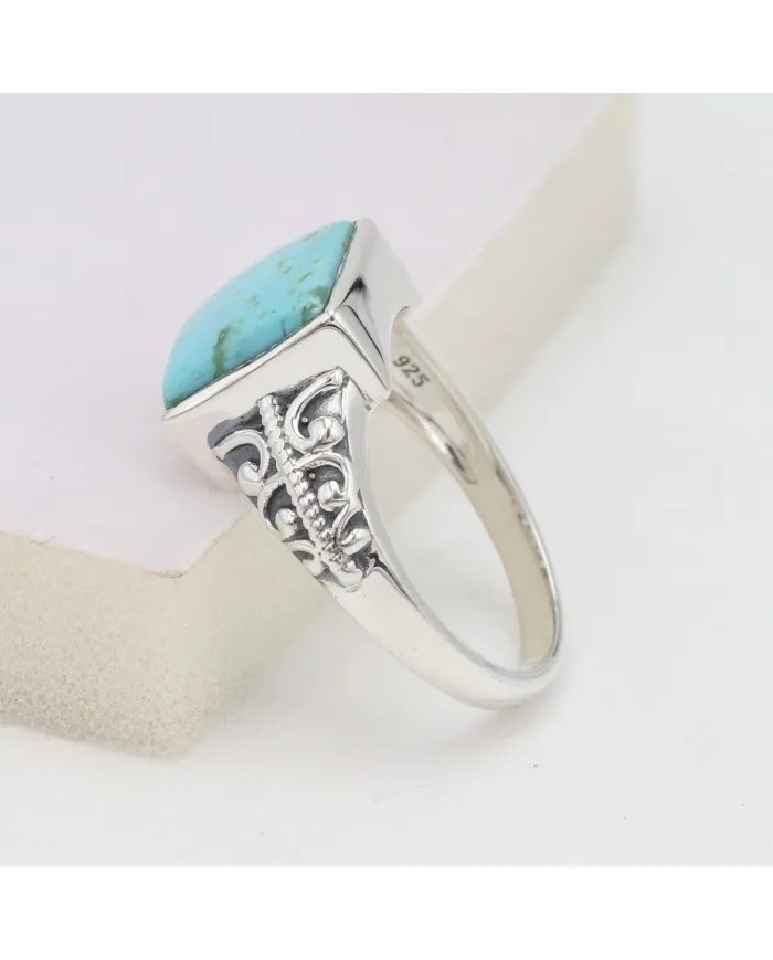 Authentic Arizona Turquoise Ring – Sterling Silver Handmade Gemstone Jewelry
