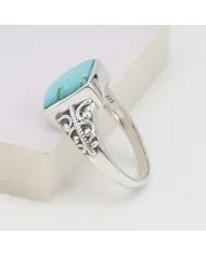 Authentic Arizona Turquoise Ring – Sterling Silver Handmade Gemstone Jewelry