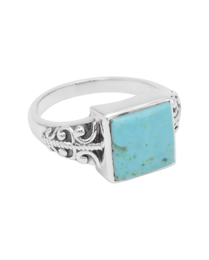 Authentic Arizona Turquoise Ring – Sterling Silver Handmade Gemstone Jewelry