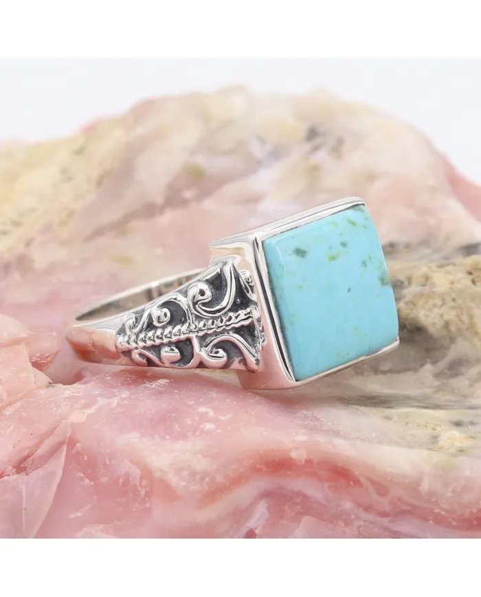 Authentic Arizona Turquoise Ring – Sterling Silver Handmade Gemstone Jewelry