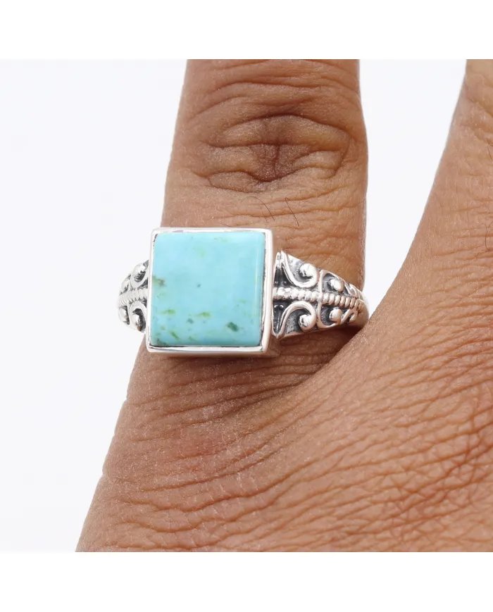 Authentic Arizona Turquoise Ring – Sterling Silver Handmade Gemstone Jewelry