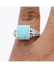 Authentic Arizona Turquoise Ring – Sterling Silver Handmade Gemstone Jewelry