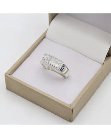 Meteorite Ring - Sterling Silver Ring Handmade Ring  Unique Design Jewelry