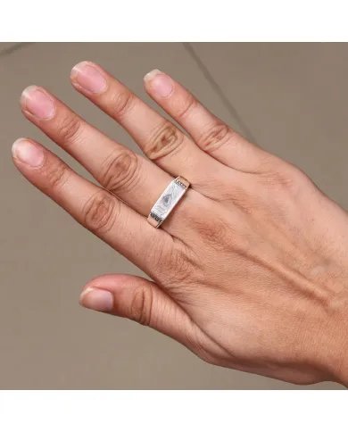 Meteorite Ring - Sterling Silver Ring Handmade Ring  Unique Design Jewelry