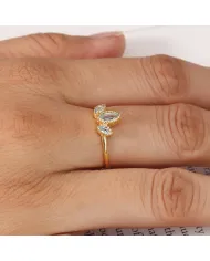 18K Gold Plated Swiss Blue Topaz Ring - Handmade Gemstone Jewelry