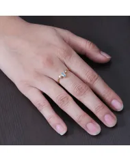 18K Gold Plated Swiss Blue Topaz Ring - Handmade Gemstone Jewelry