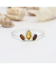 Citrine Gemstone Ring - Sterling Silver Ring Garnet Ring Handmade Dainty Jewelry