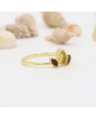 Citrine Gemstone Ring - Sterling Silver Gold Plated Ring Garnet Ring Handmade Dainty Jewelry
