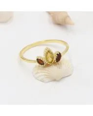 Citrine Gemstone Ring - Sterling Silver Gold Plated Ring Garnet Ring Handmade Dainty Jewelry